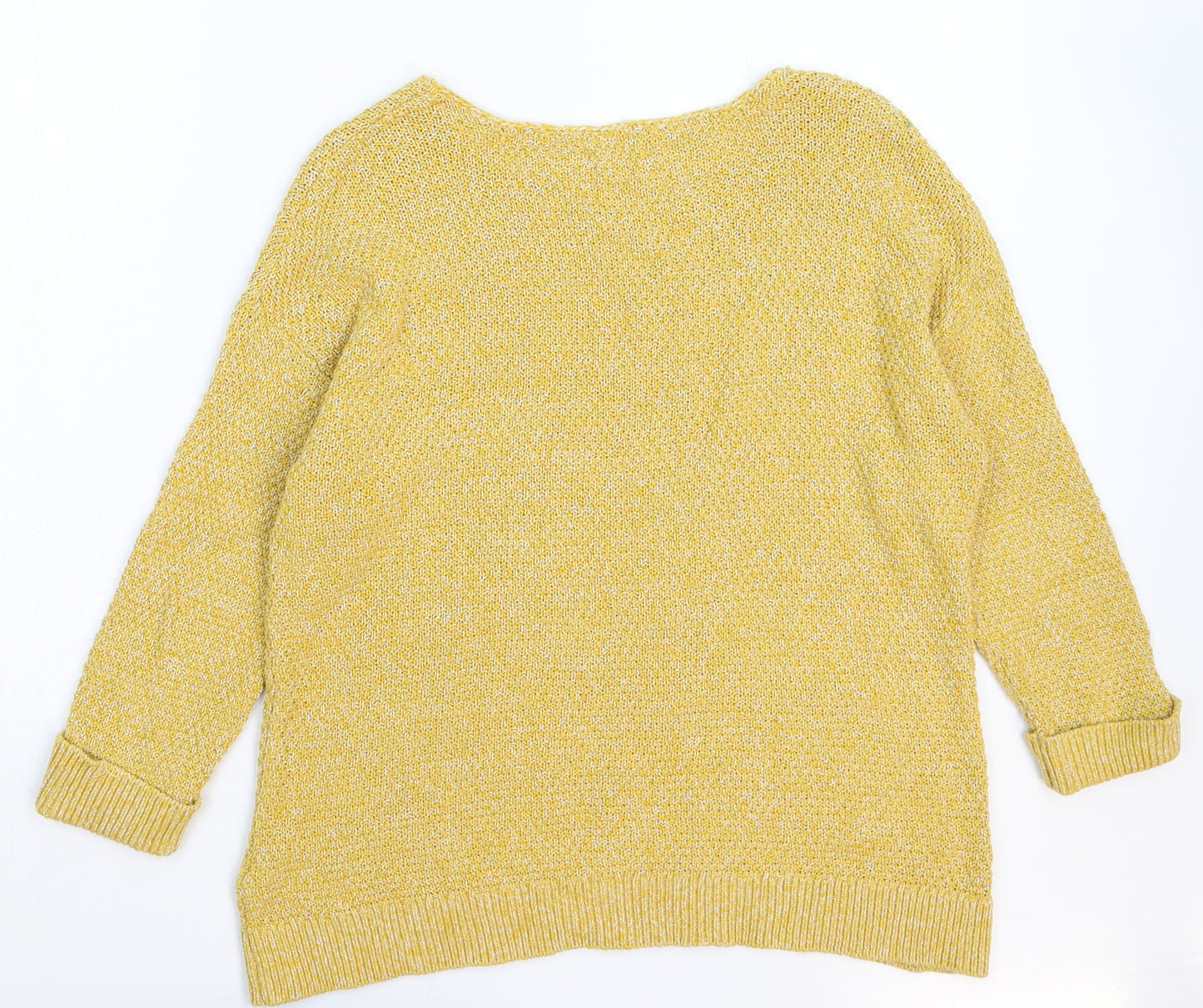 Fat Face Womens Yellow  Knit Pullover Jumper Size 14