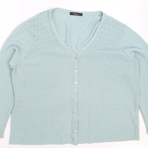 BM Womens Green  Knit Cardigan Jumper Size L  - Oversized