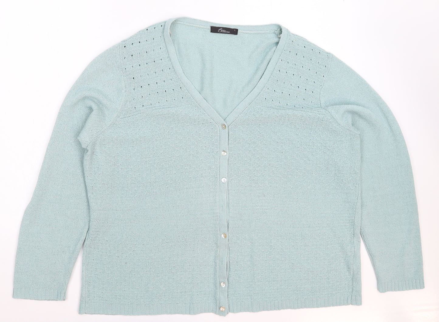 BM Womens Green  Knit Cardigan Jumper Size L  - Oversized