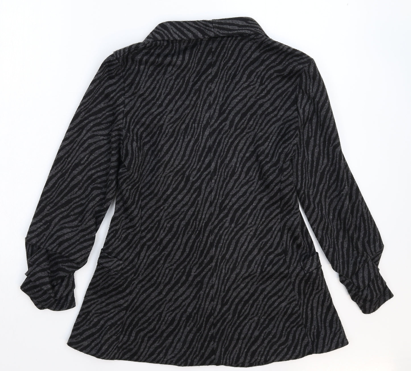 NEXT Womens Grey Animal Print Knit Jacket Blazer Size 12