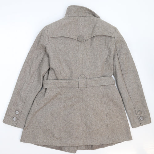 Dorothy Perkins Womens Grey   Pea Coat Coat Size 12