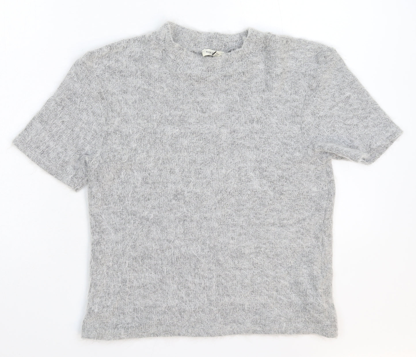 River Island Womens Grey  Knit Pullover Jumper Size 14