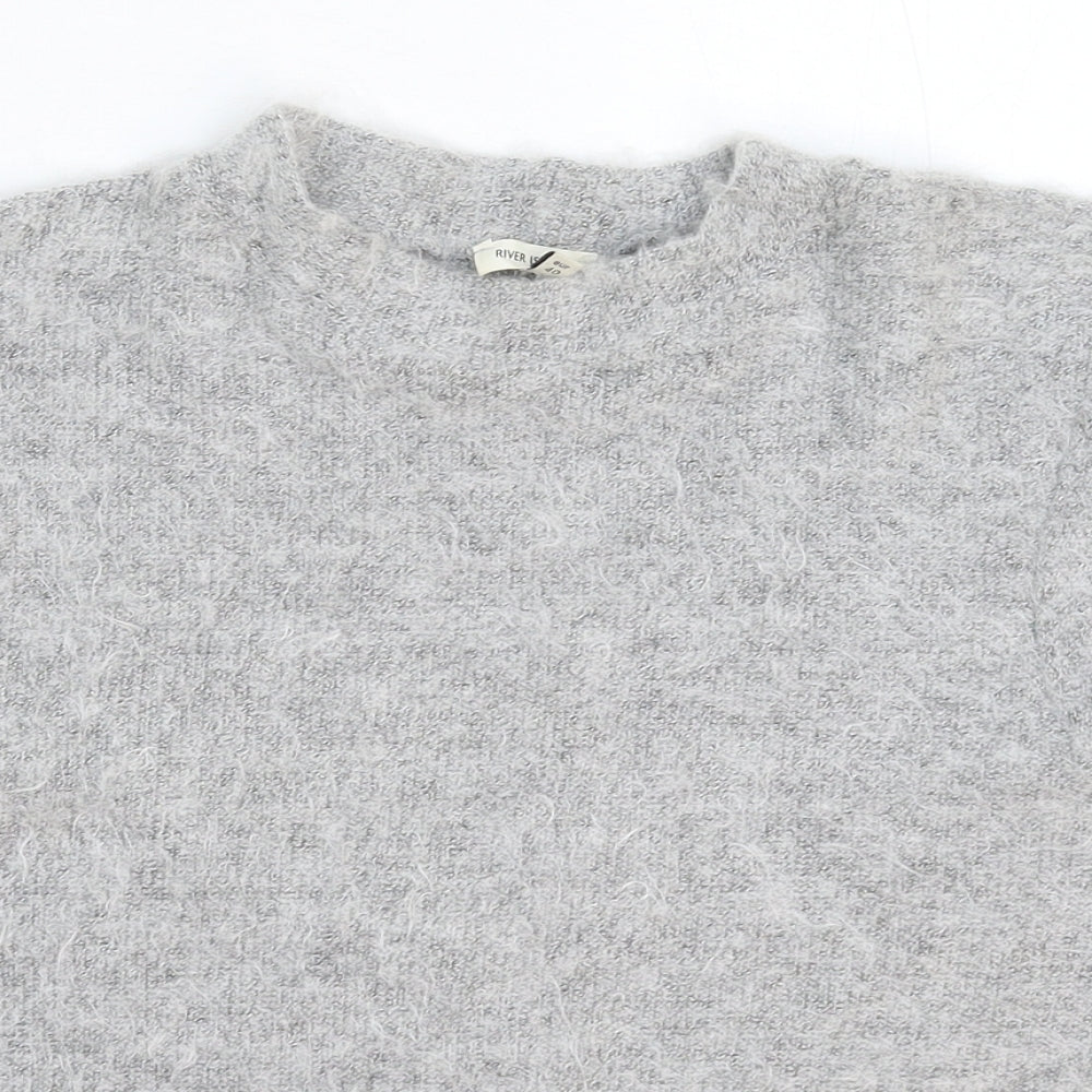 River Island Womens Grey  Knit Pullover Jumper Size 14