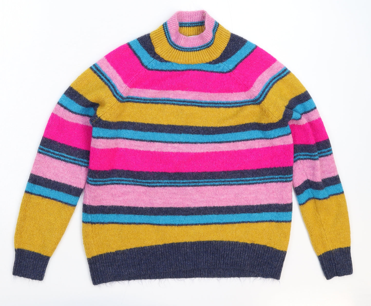 TU Womens Multicoloured Striped Knit Pullover Jumper Size 8