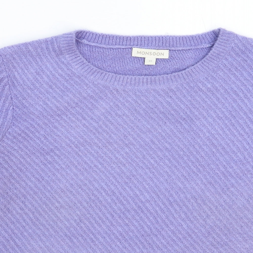 Monsoon Womens Purple  Knit Pullover Jumper Size M