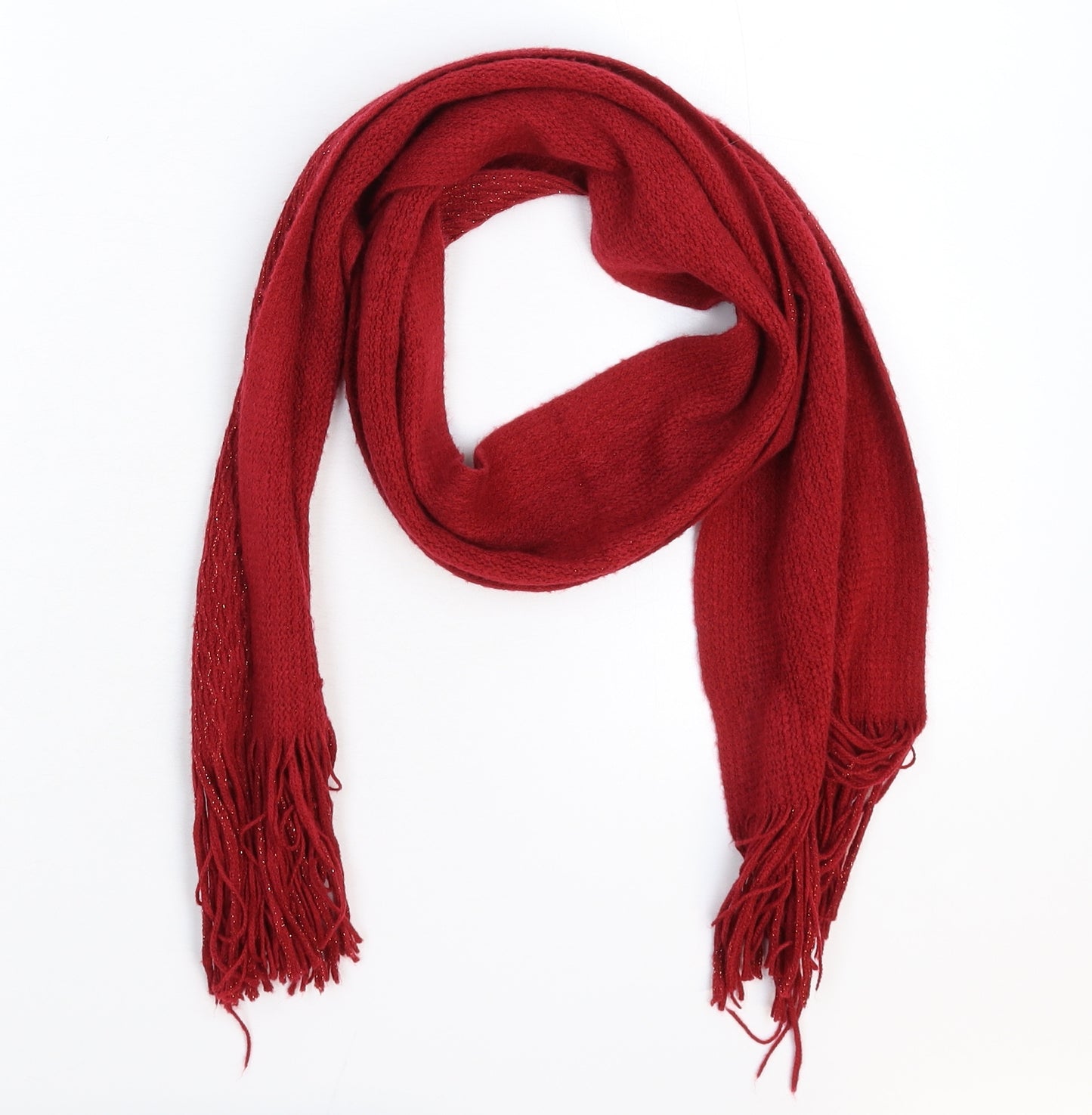 Preworn Womens Red  Knit  Scarf
