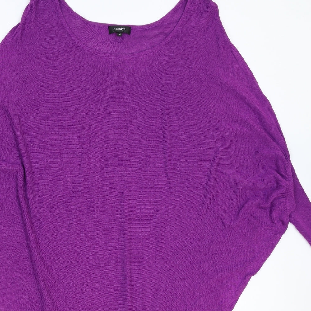 Papaya Womens Purple  Knit Jumper Dress  Size 12  - Oversized