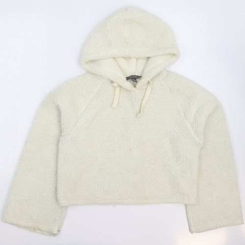 Primark Womens White  Fleece Pullover Hoodie Size 12