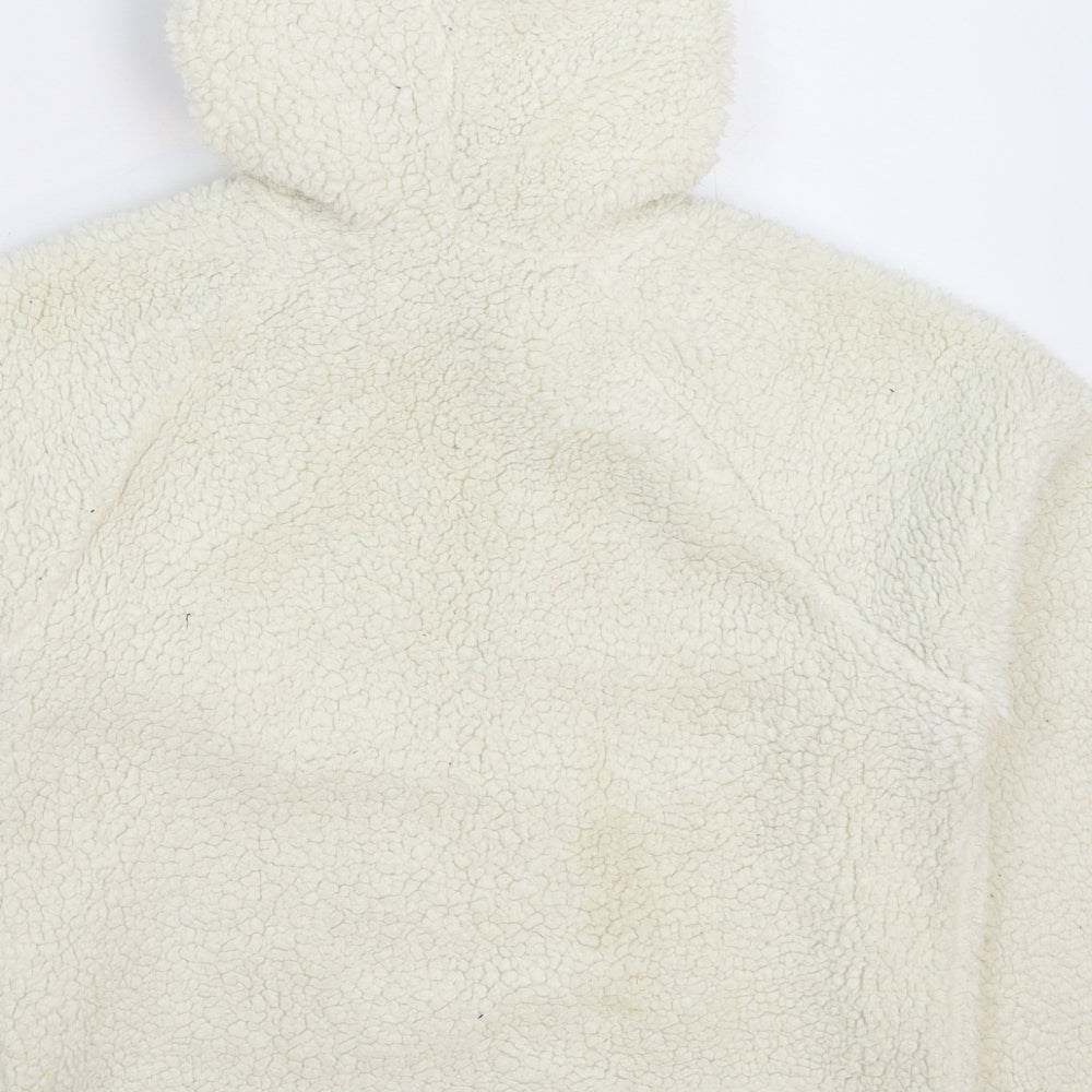 Primark Womens White  Fleece Pullover Hoodie Size 12
