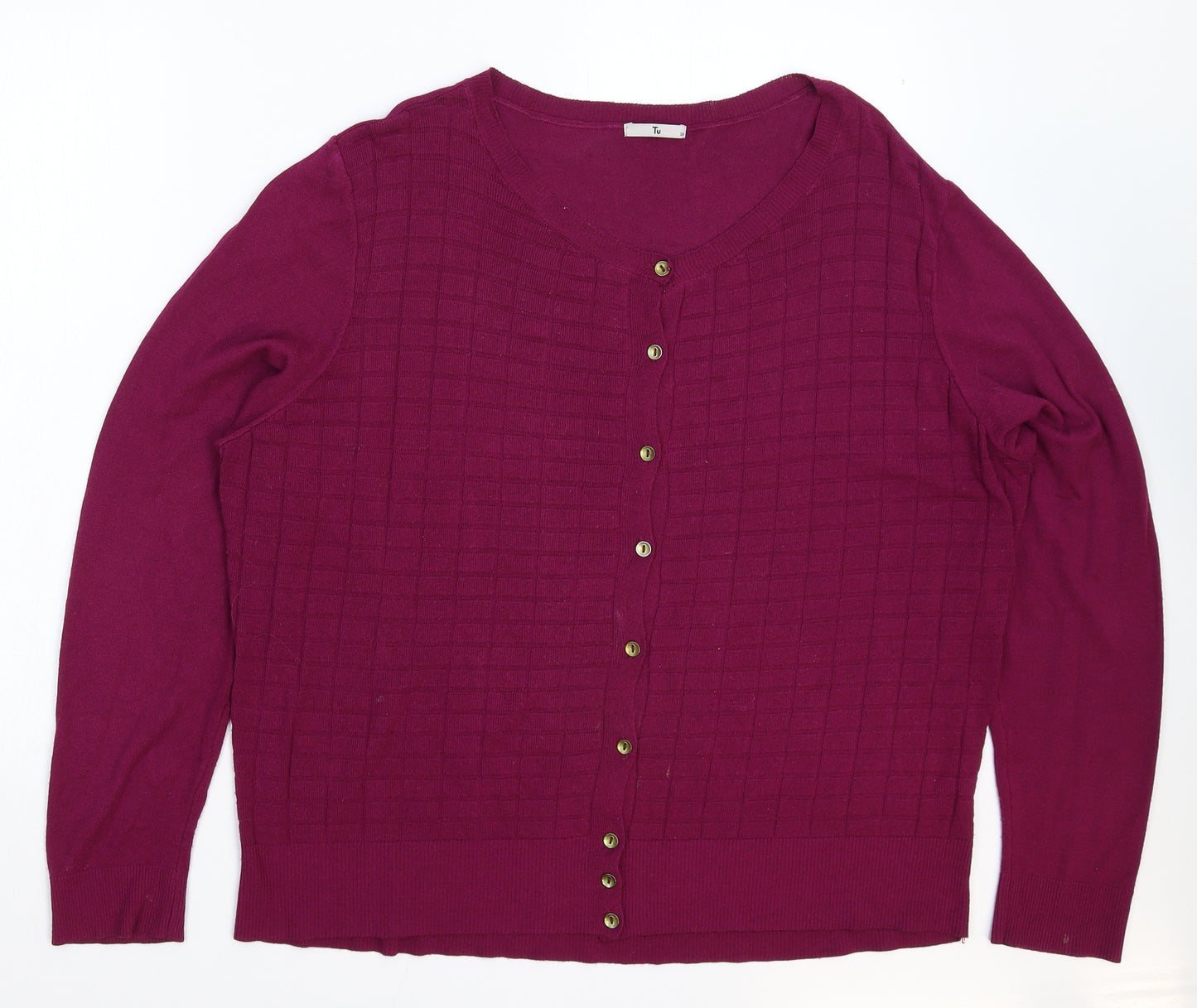 TU Womens Pink  Knit Cardigan Jumper Size 20