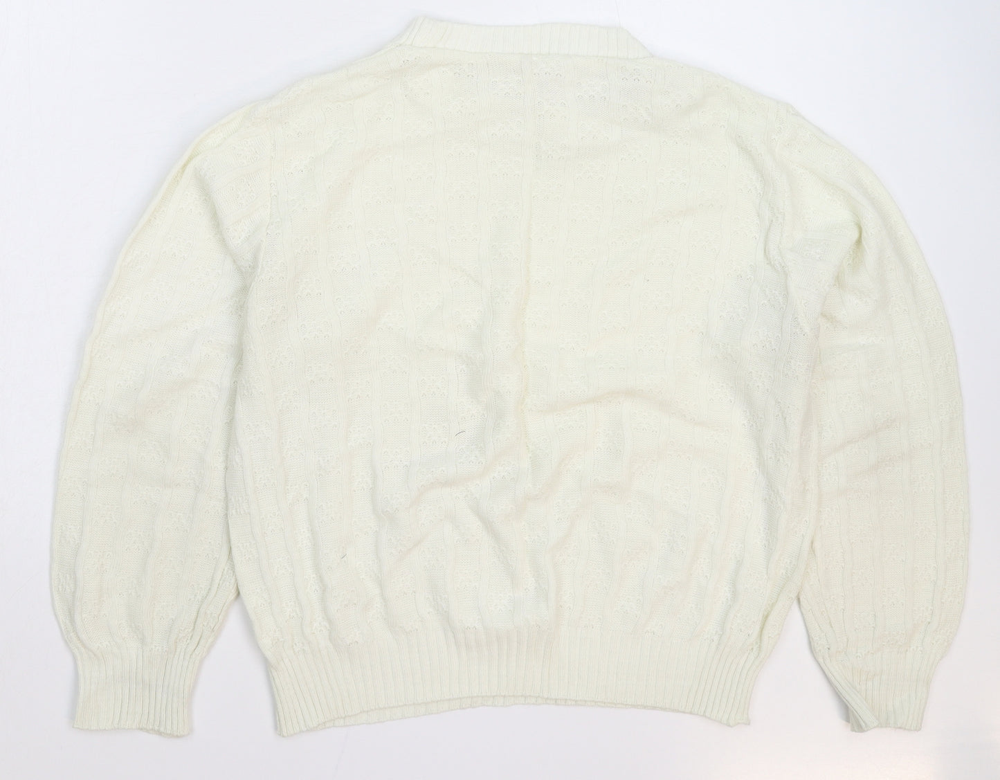 Preworn Womens White  Knit Pullover Jumper Size L