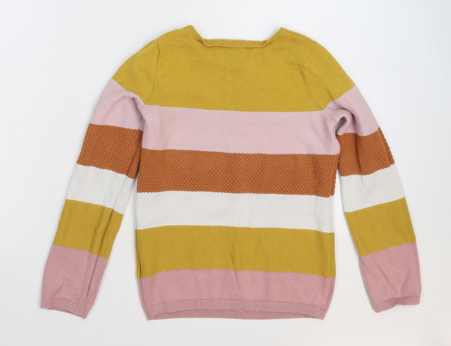 H&M Girls Multicoloured Striped Knit Pullover Jumper Size 7-8 Years
