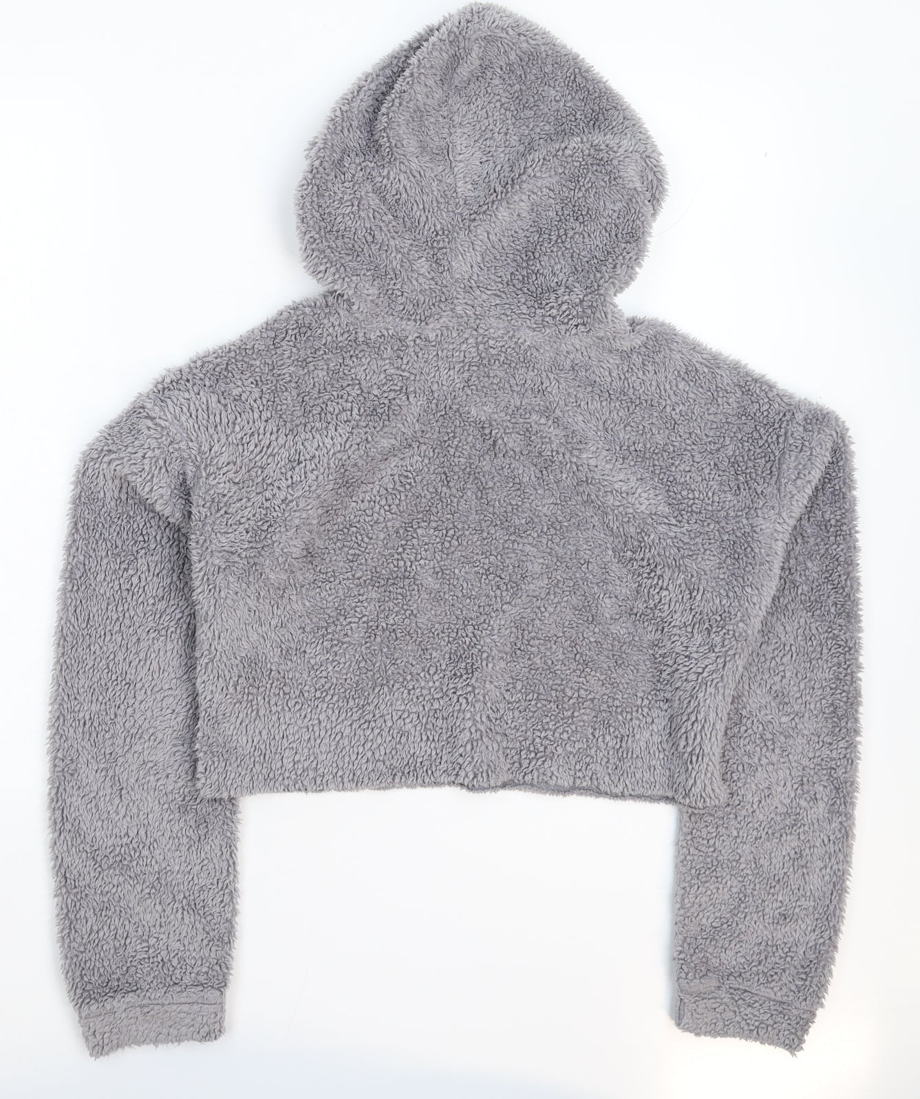 SheIn Womens Grey  Fleece Pullover Hoodie Size S  - Crop