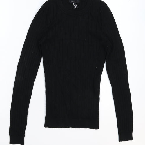 New Look Womens Black  Knit Pullover Jumper Size 8