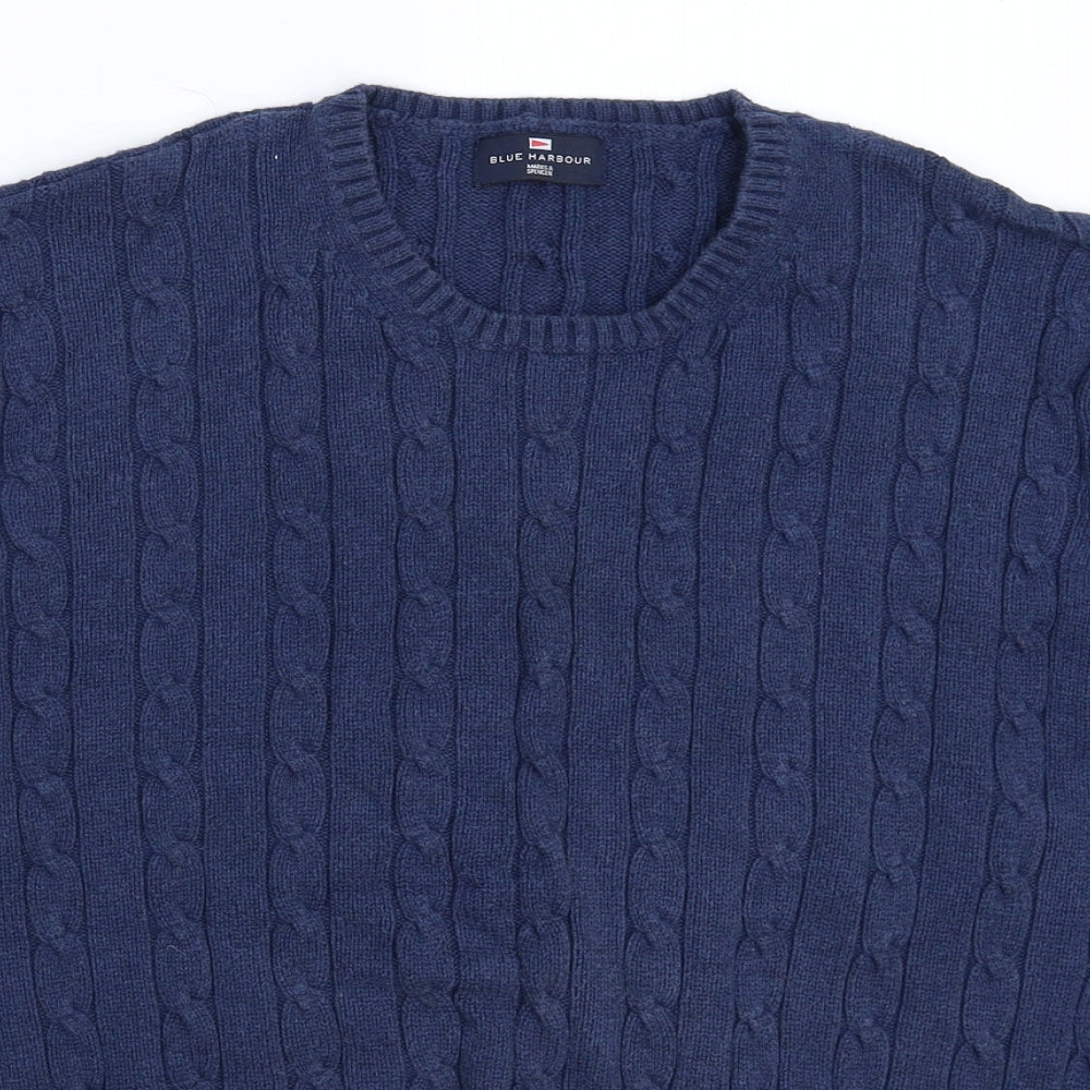 Blue Harbour Mens Blue  Knit Pullover Jumper Size L