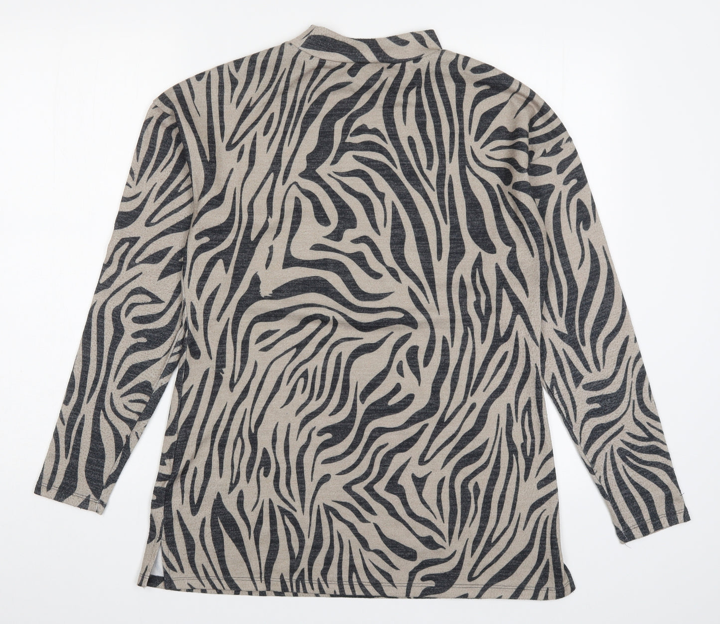 Pep&Co Womens Beige Animal Print  Basic T-Shirt Size 8