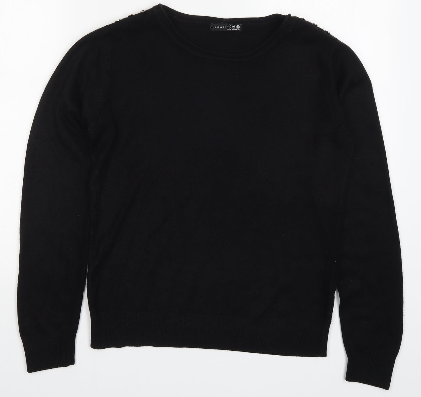 Atmosphere Womens Black  Knit Pullover Jumper Size 12