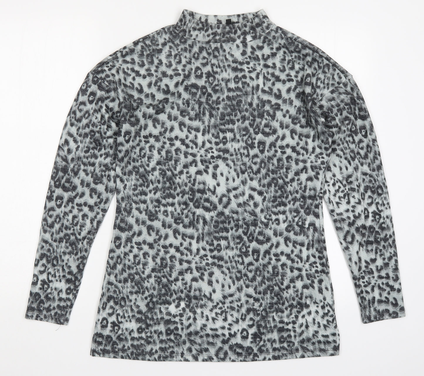 Pep&Co Womens Grey Animal Print  Basic T-Shirt Size 8