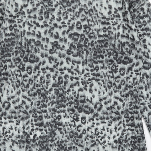 Pep&Co Womens Grey Animal Print  Basic T-Shirt Size 8