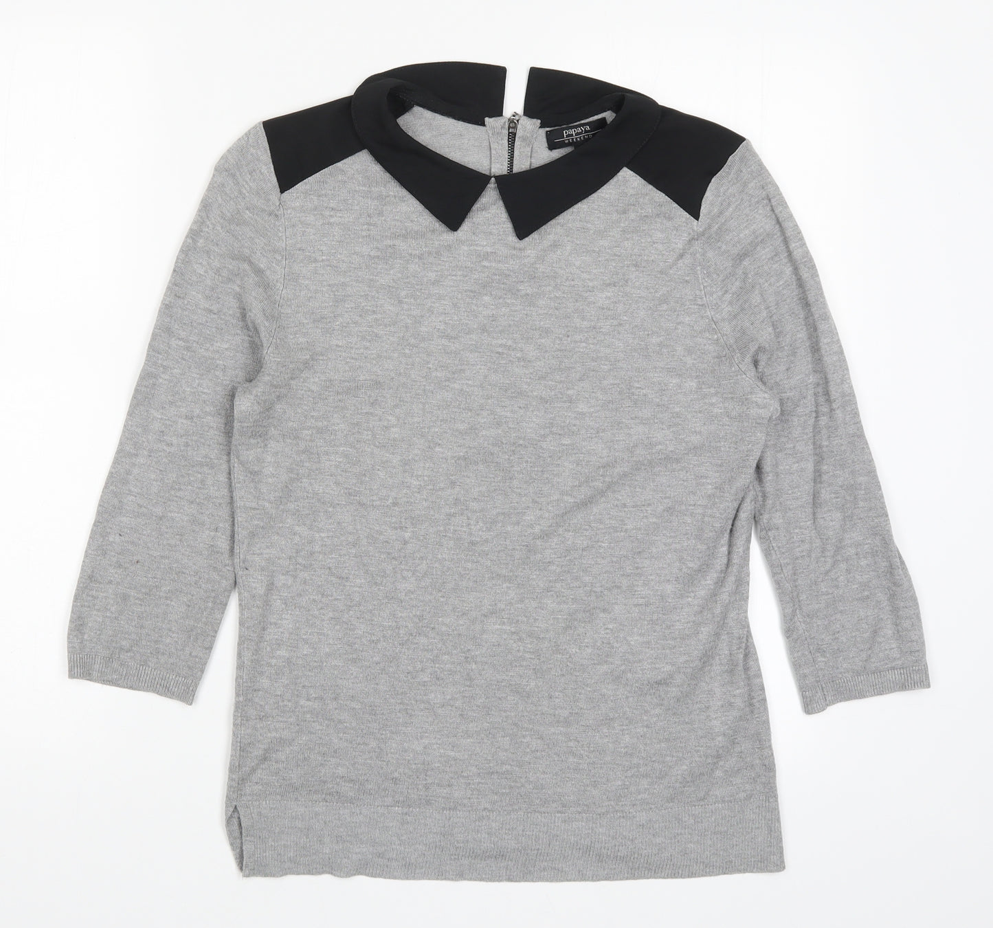 Papaya Womens Grey  Knit Pullover Jumper Size 10