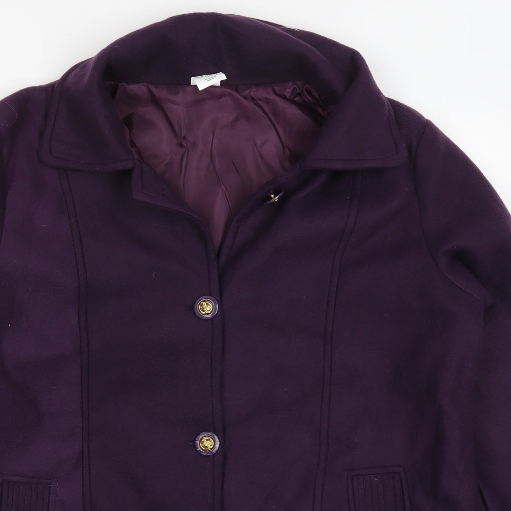 Gabriella Vicenga Womens Purple   Pea Coat Coat Size 14
