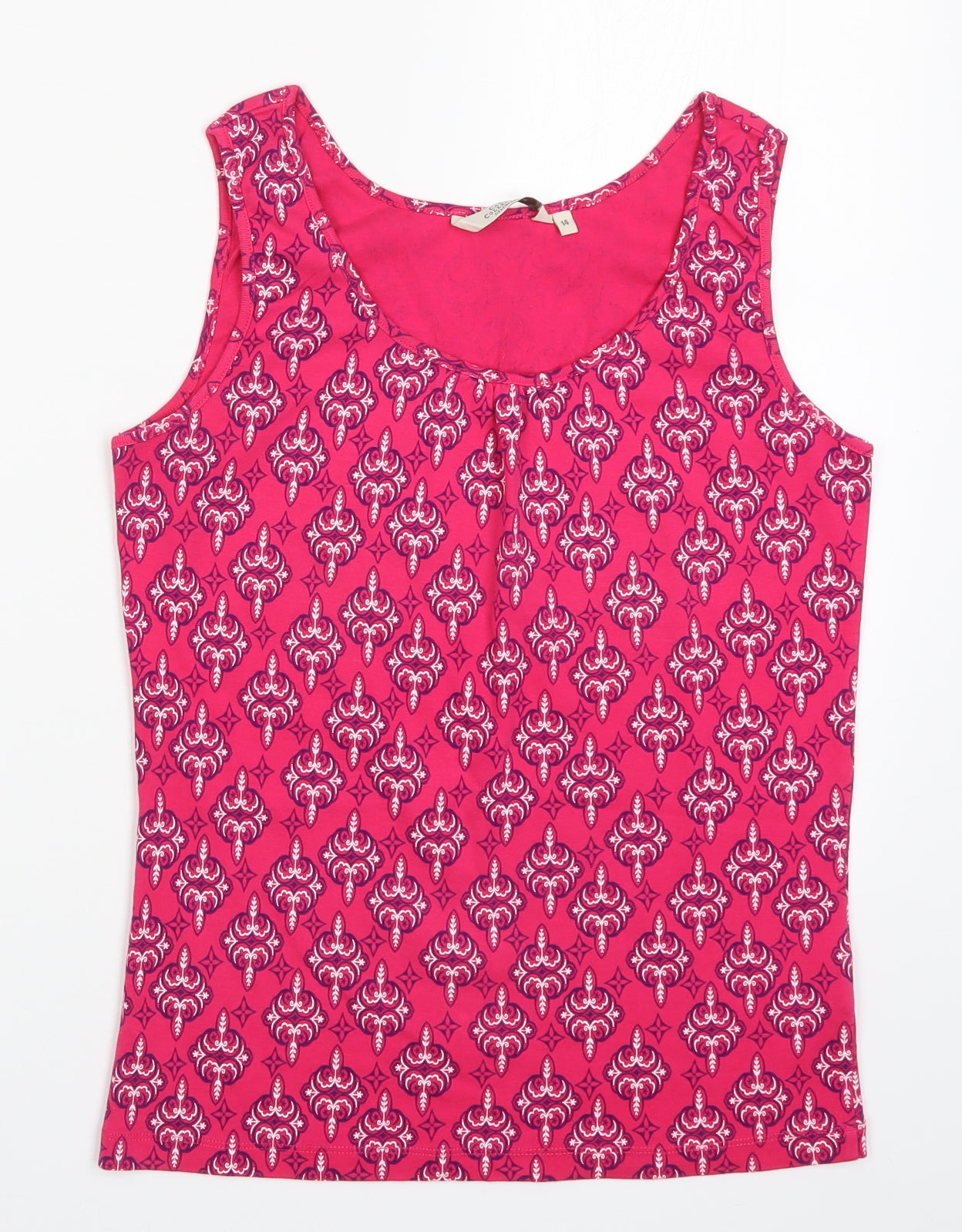 Debenhams Womens Pink Geometric  Basic Tank Size 14