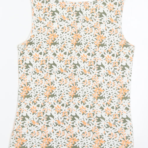 Debenhams Womens Green Floral  Basic Tank Size 14  - Orange