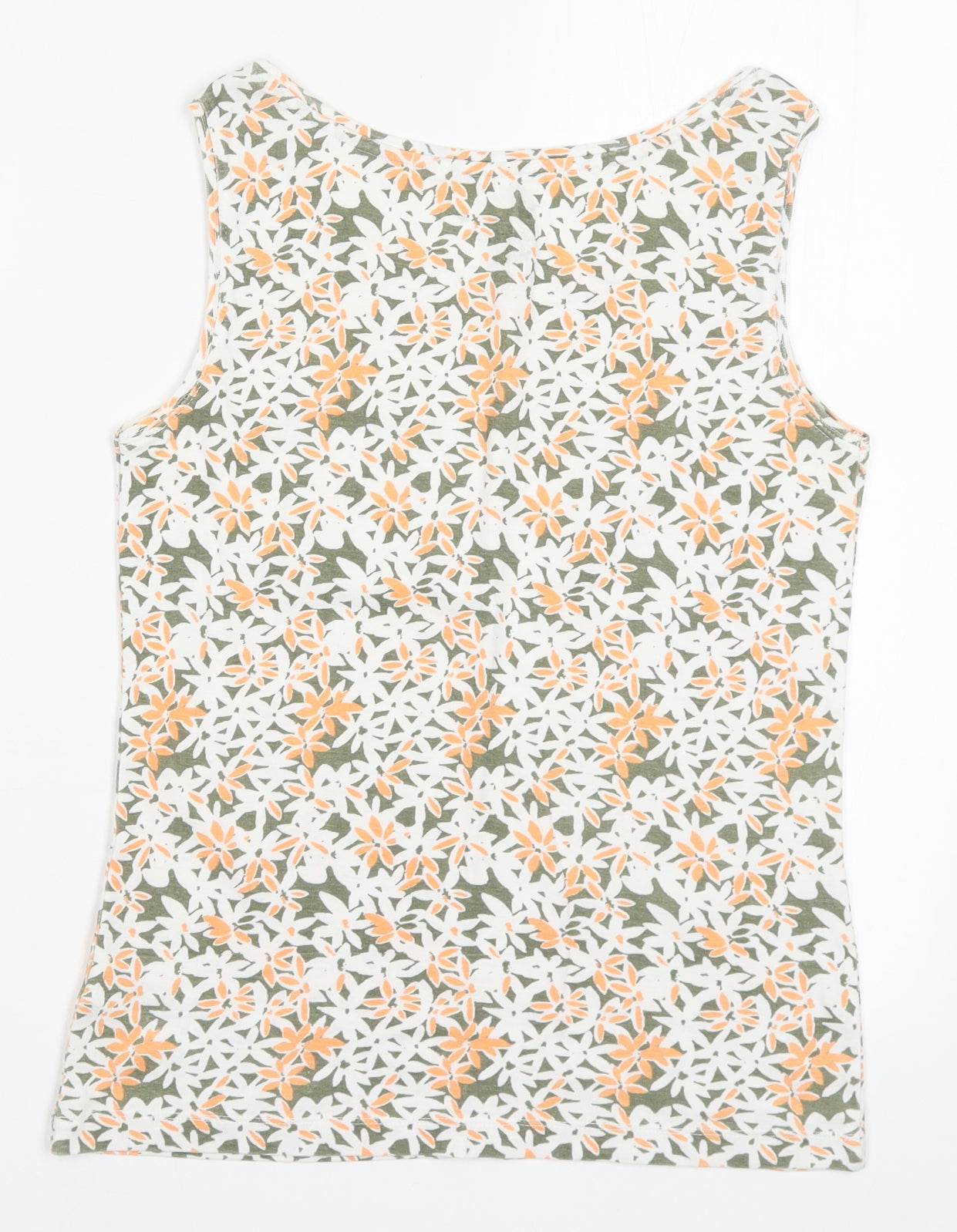 Debenhams Womens Green Floral  Basic Tank Size 14  - Orange