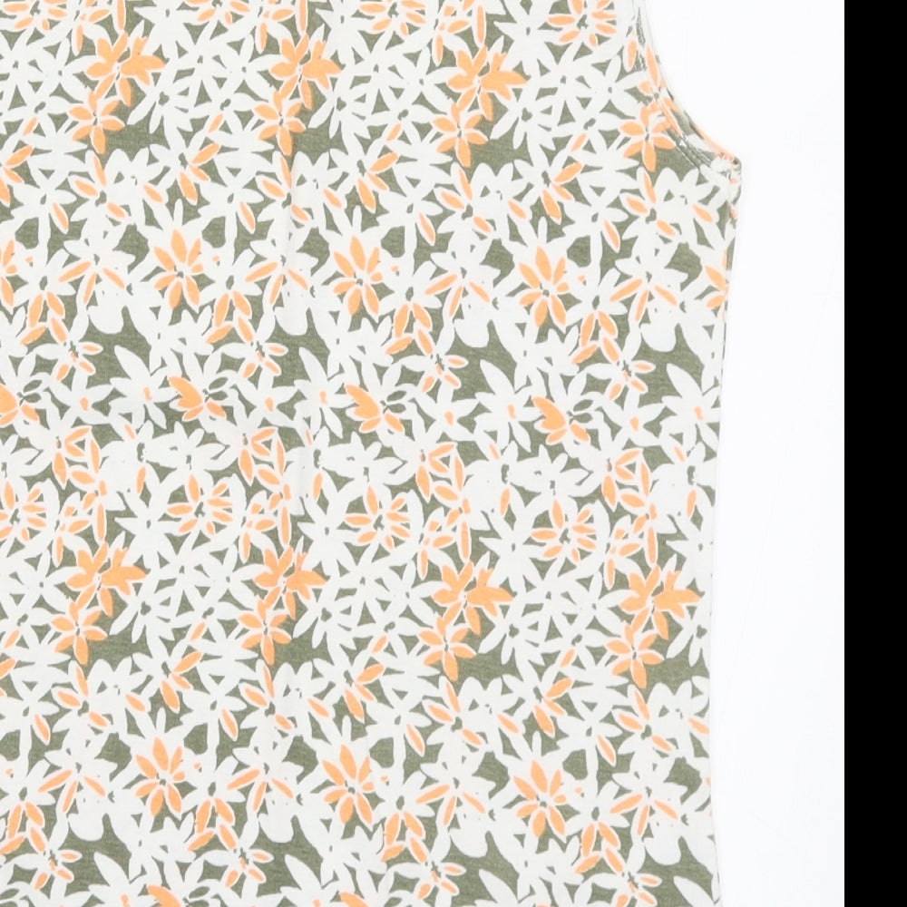 Debenhams Womens Green Floral  Basic Tank Size 14  - Orange