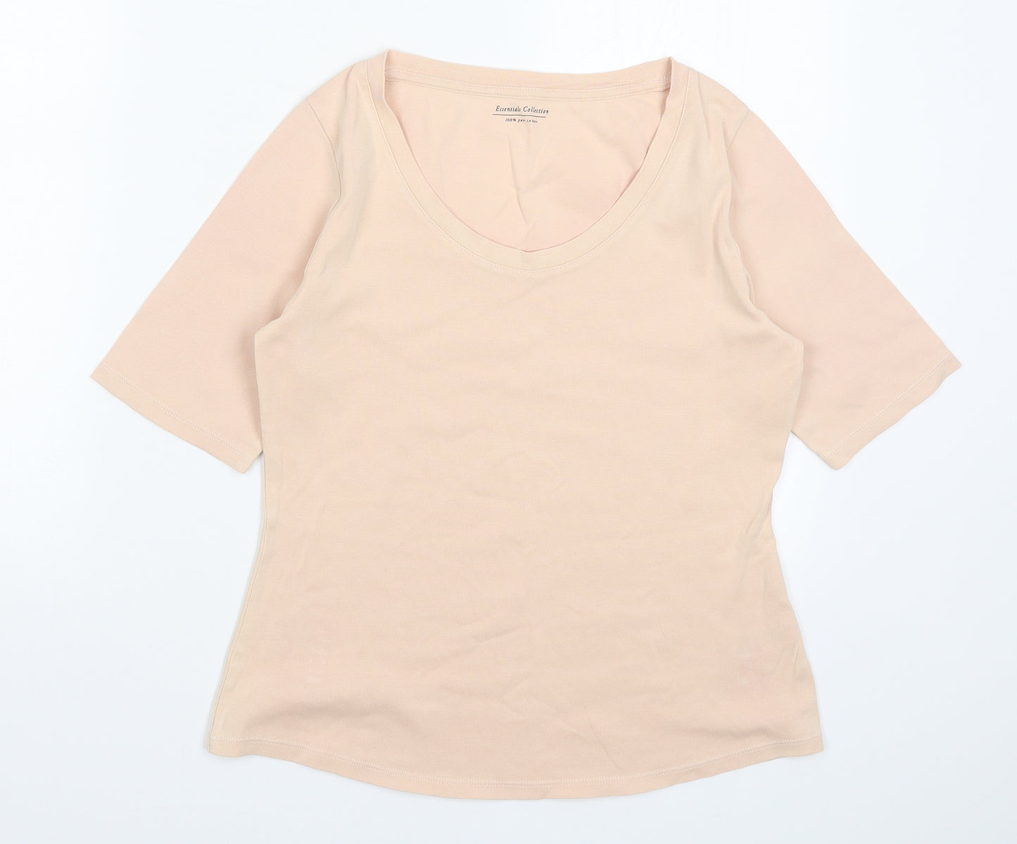 Marks and Spencer Womens Beige   Basic T-Shirt Size 14