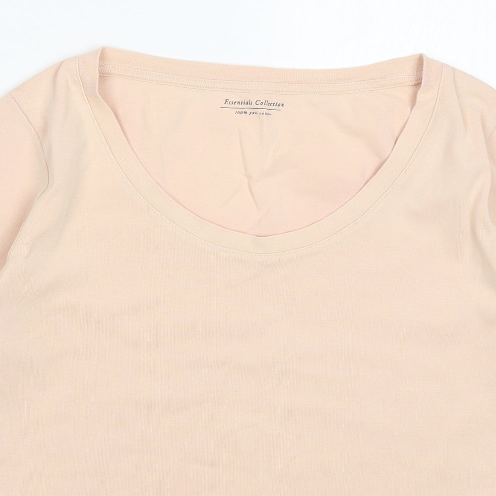 Marks and Spencer Womens Beige   Basic T-Shirt Size 14