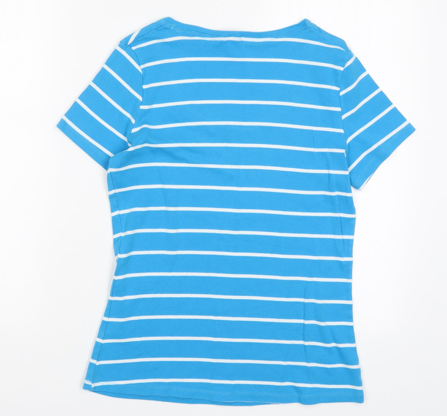 George Womens Blue Striped  Basic T-Shirt Size 14