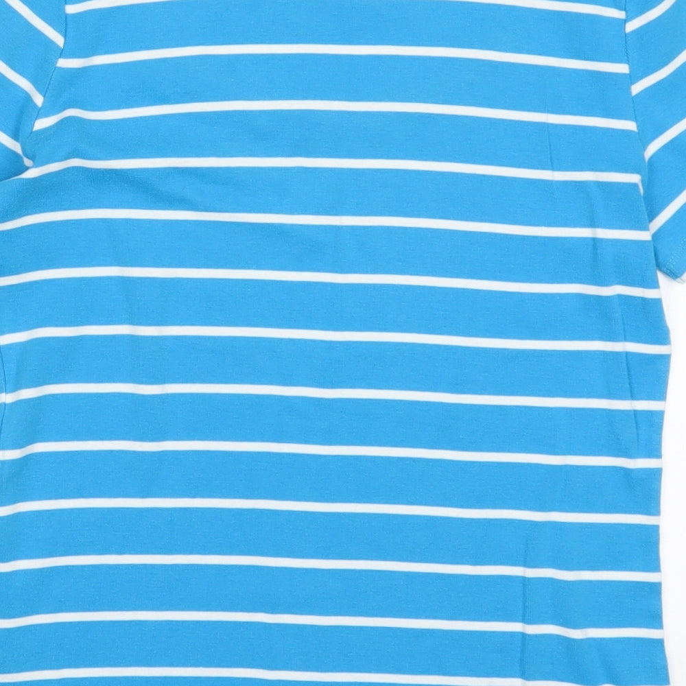 George Womens Blue Striped  Basic T-Shirt Size 14