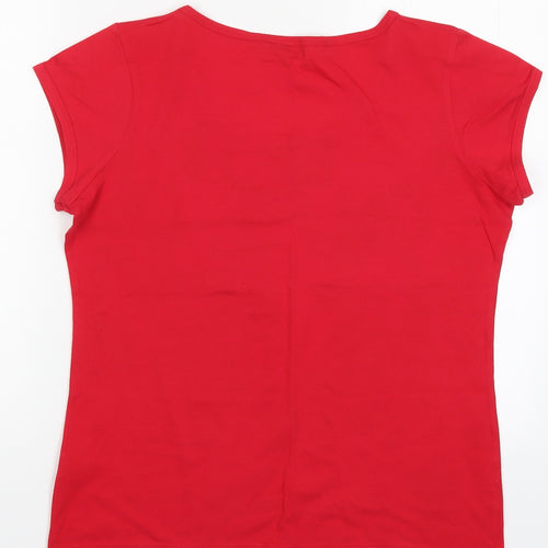 New Look Womens Red   Basic T-Shirt Size 14  - Pop Art Girls Stars