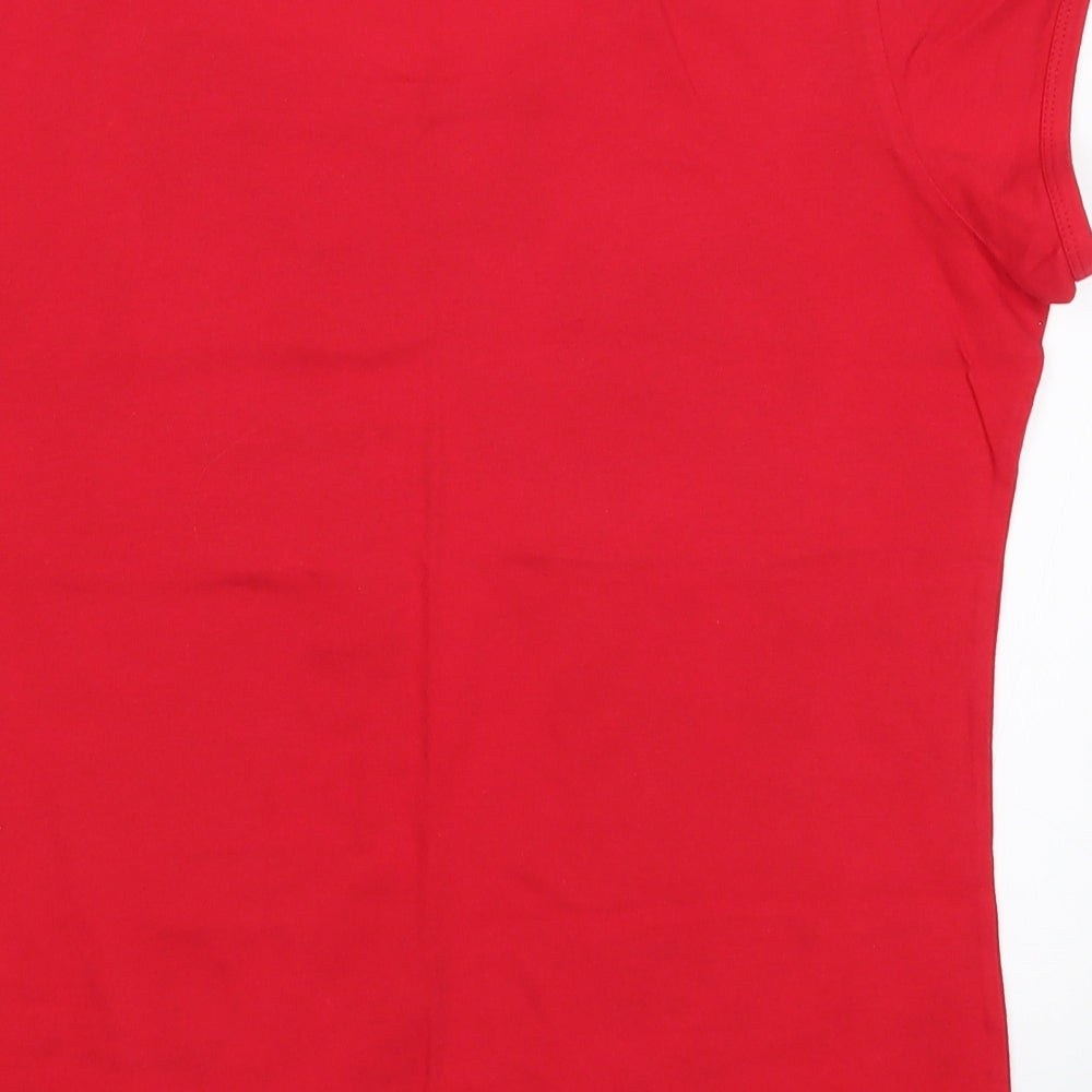 New Look Womens Red   Basic T-Shirt Size 14  - Pop Art Girls Stars