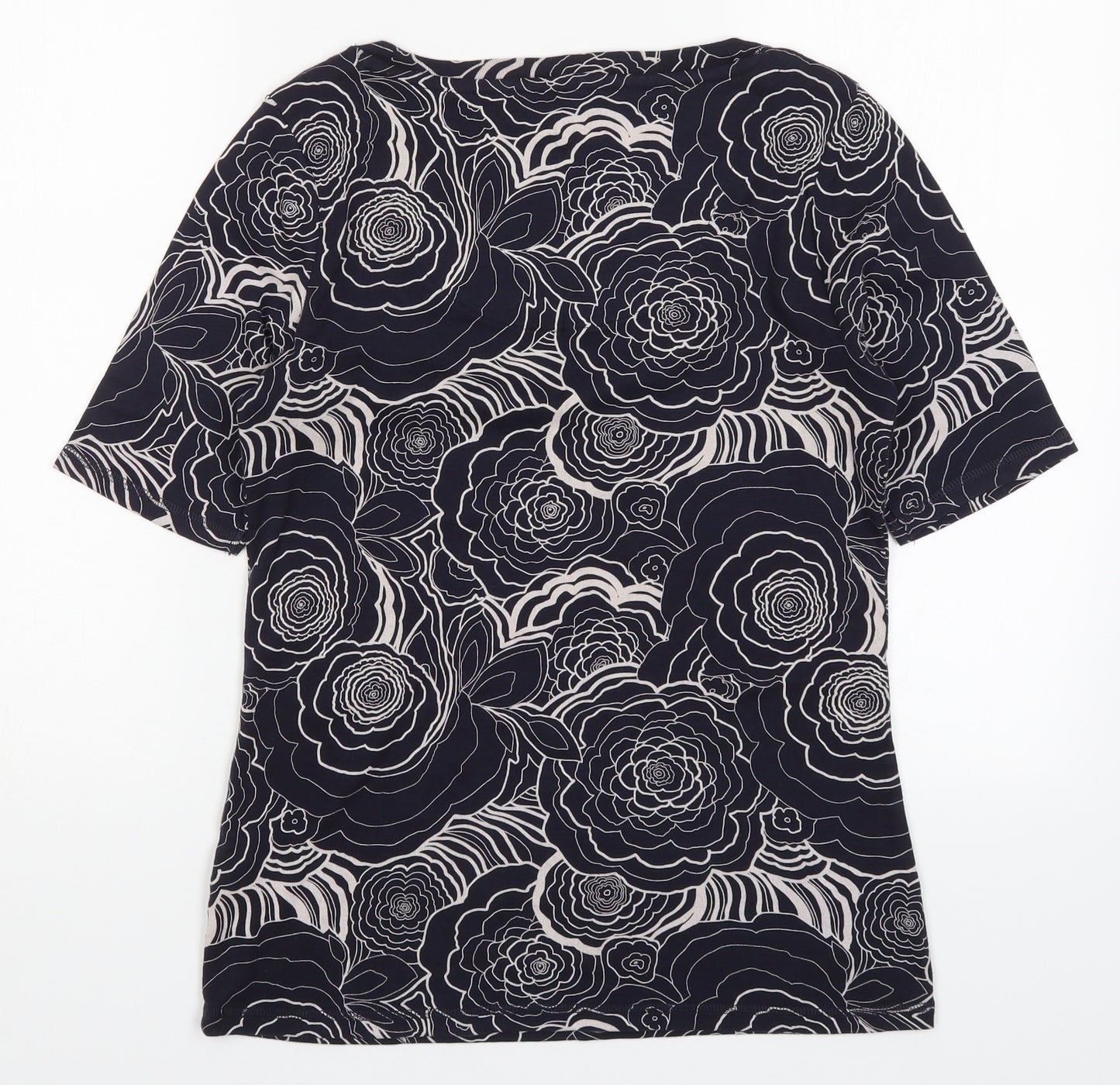 Marks and Spencer Womens Blue Floral  Basic T-Shirt Size 12
