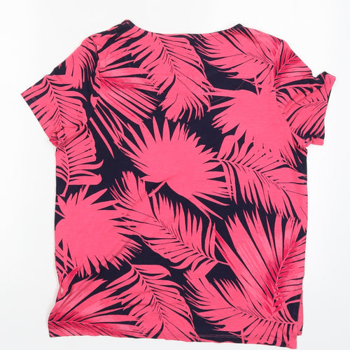 Debenhams Womens Pink Floral  Basic T-Shirt Size 12  - Leaf Print