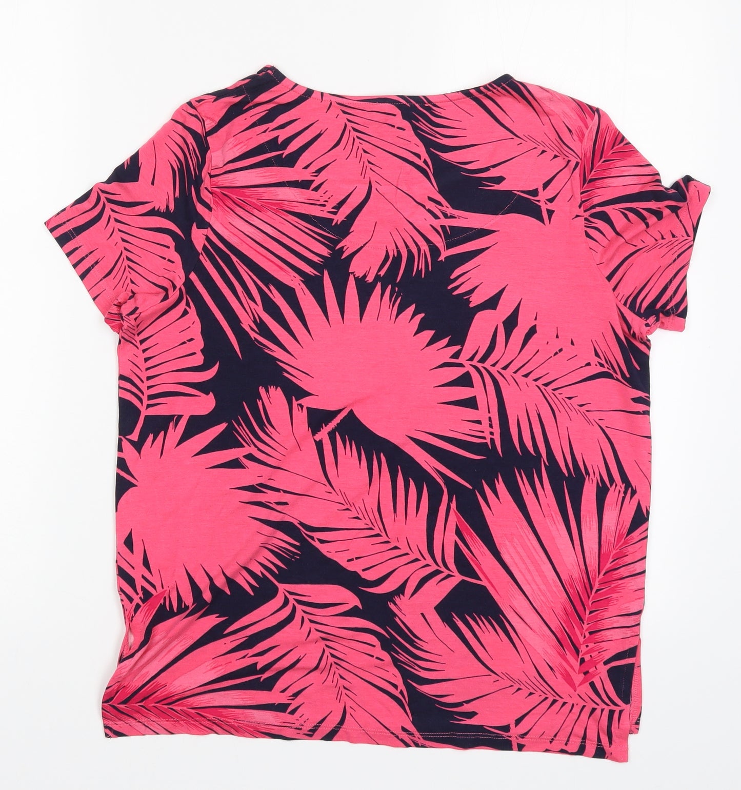 Debenhams Womens Pink Floral  Basic T-Shirt Size 12  - Leaf Print