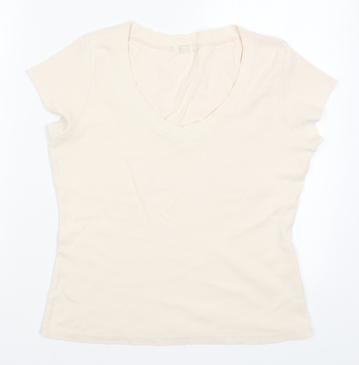 Marks and Spencer Womens Beige   Basic T-Shirt Size 14