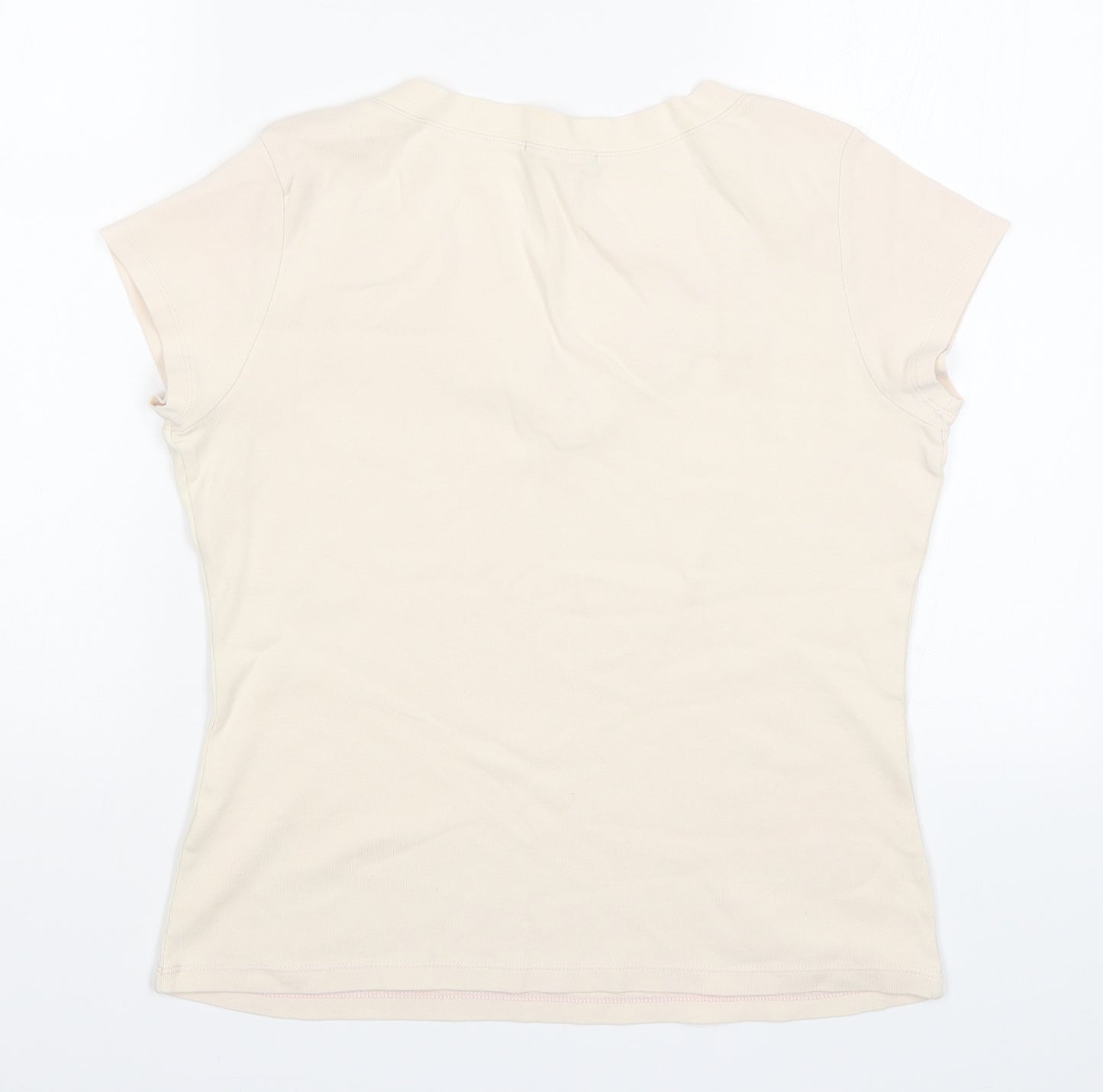 Marks and Spencer Womens Beige   Basic T-Shirt Size 14