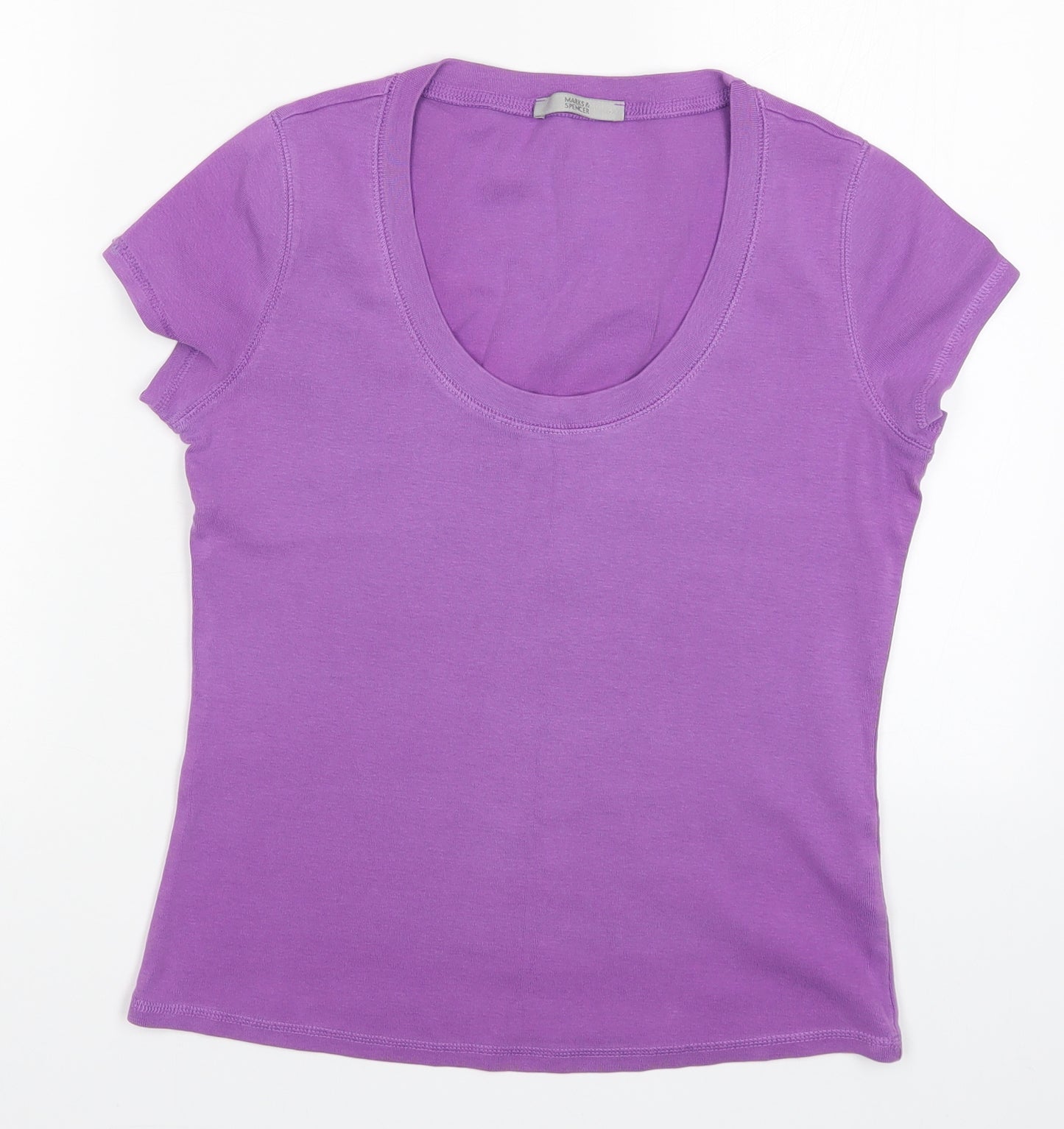 Marks and Spencer Womens Purple   Basic T-Shirt Size 14