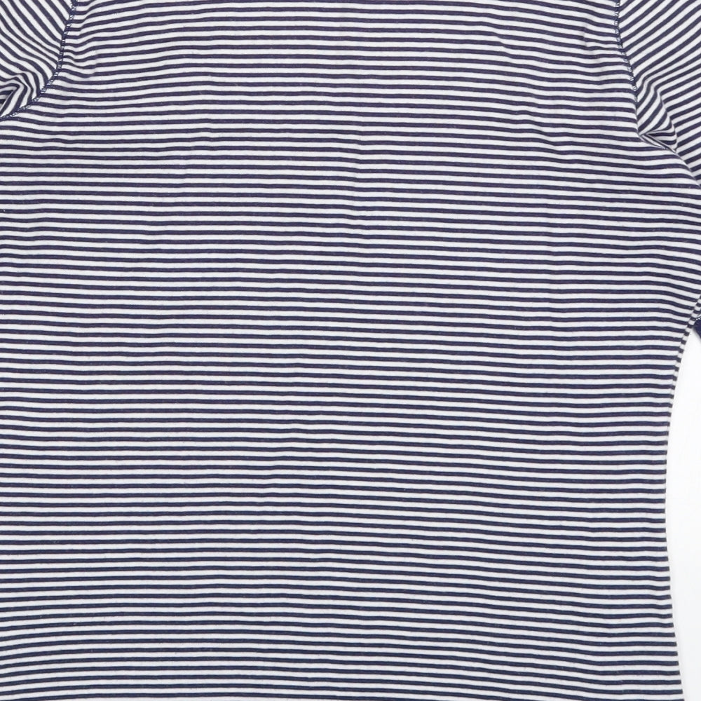Marks and Spencer Womens Blue Striped  Basic T-Shirt Size 12