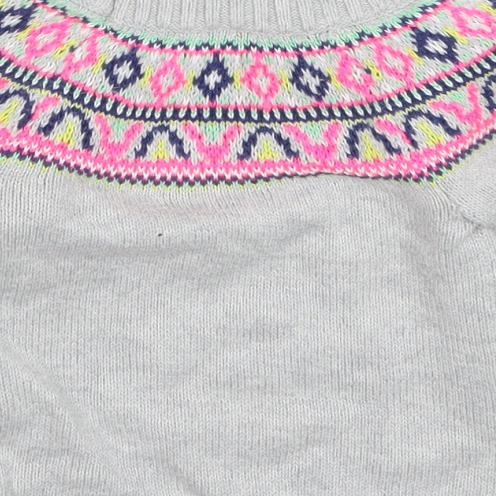 Carters Girls Grey Fair Isle Knit Pullover Jumper Size 6-9 Months