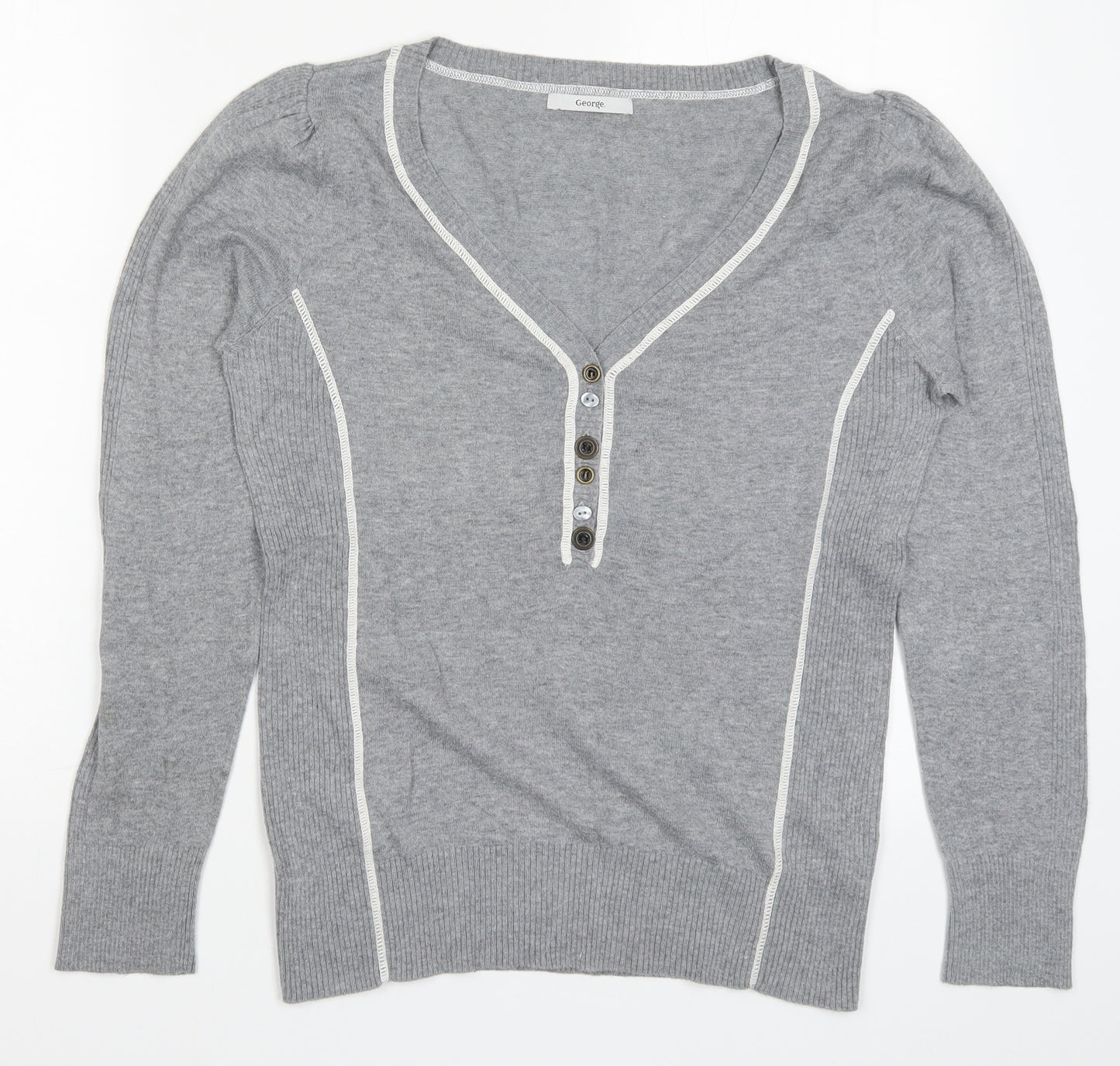 George Womens Grey  Knit Pullover Jumper Size 12