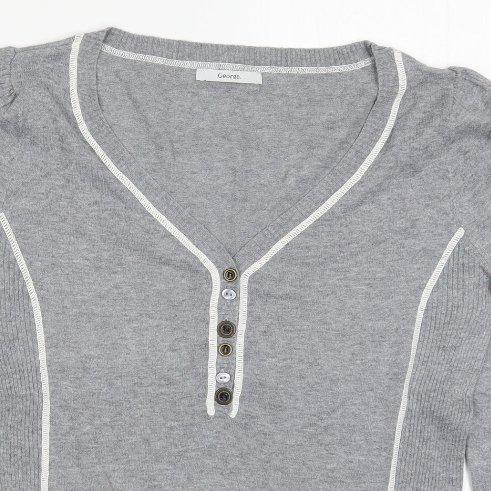 George Womens Grey  Knit Pullover Jumper Size 12