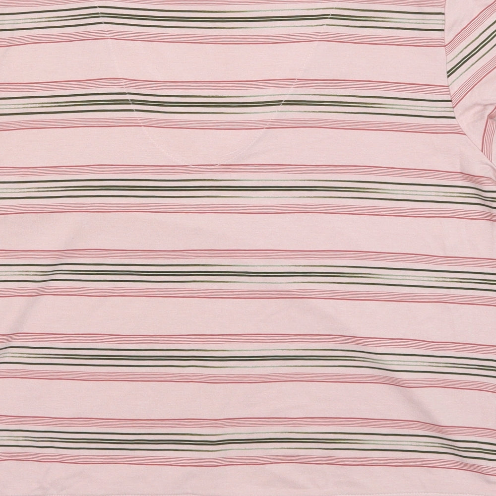 Marks and Spencer Womens Pink Striped  Basic T-Shirt Size 10