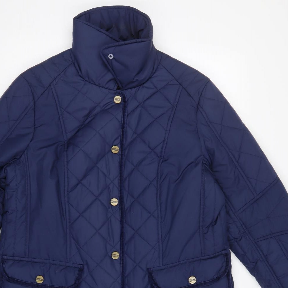 Per Una Womens Blue   Quilted Coat Size 16