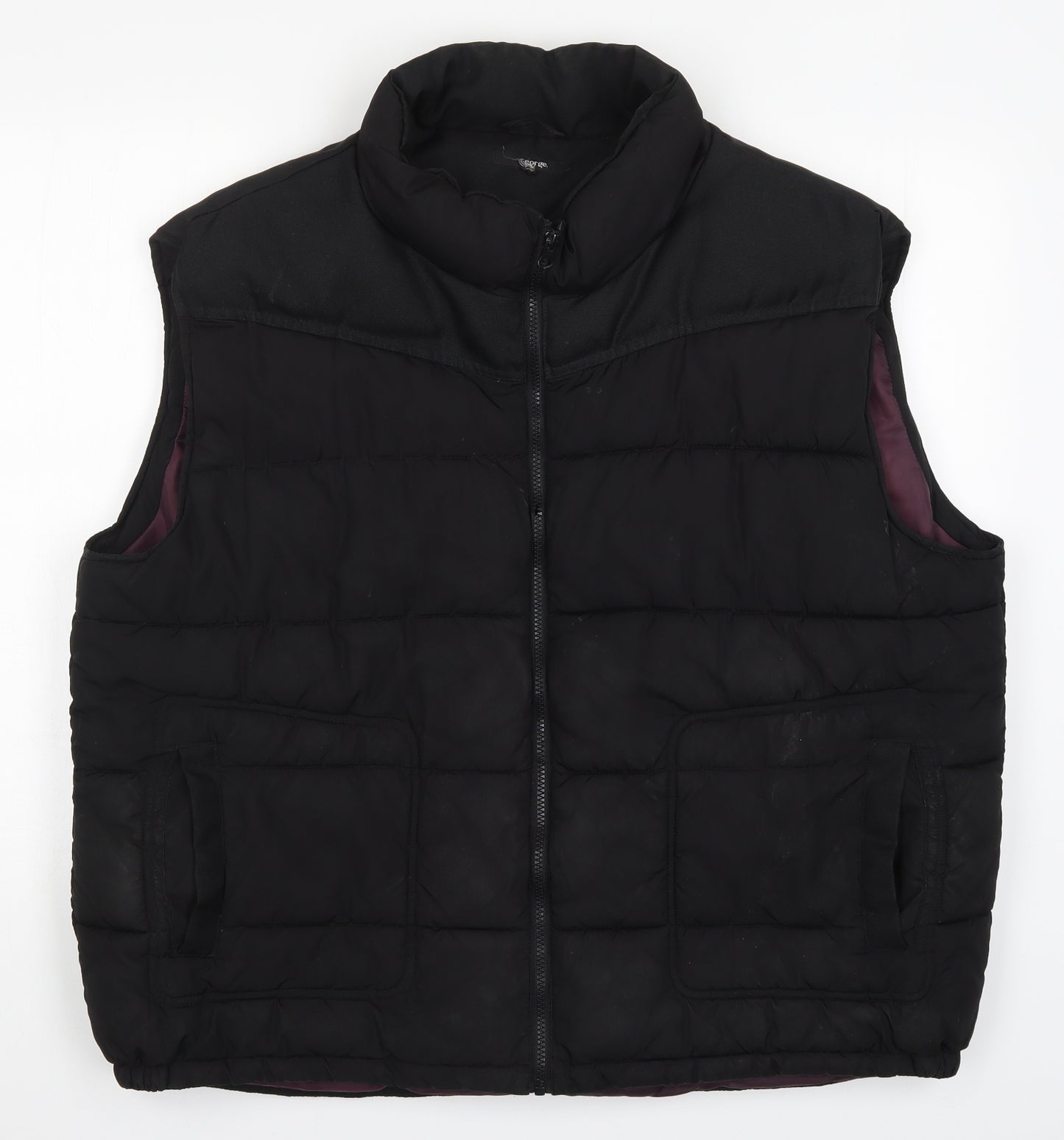 George Mens Black   Gilet Coat Size 3XL