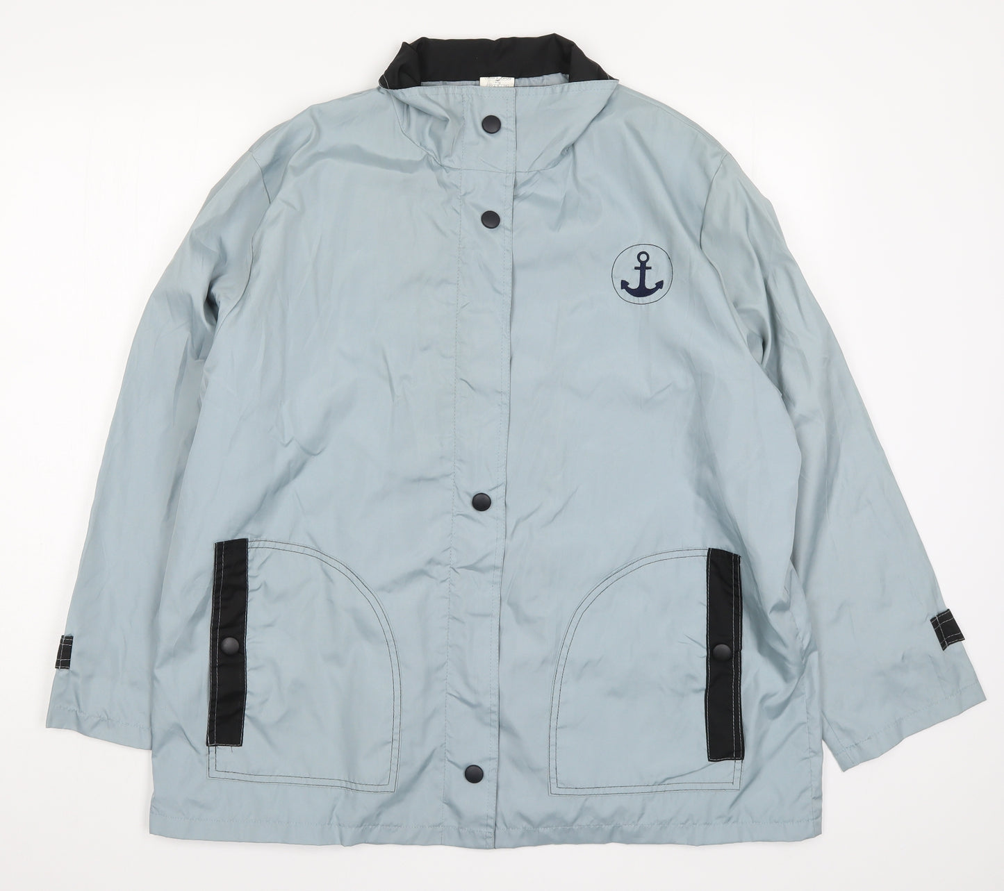 Anne De Lancay Womens Blue   Jacket Coat Size L  - Anchor