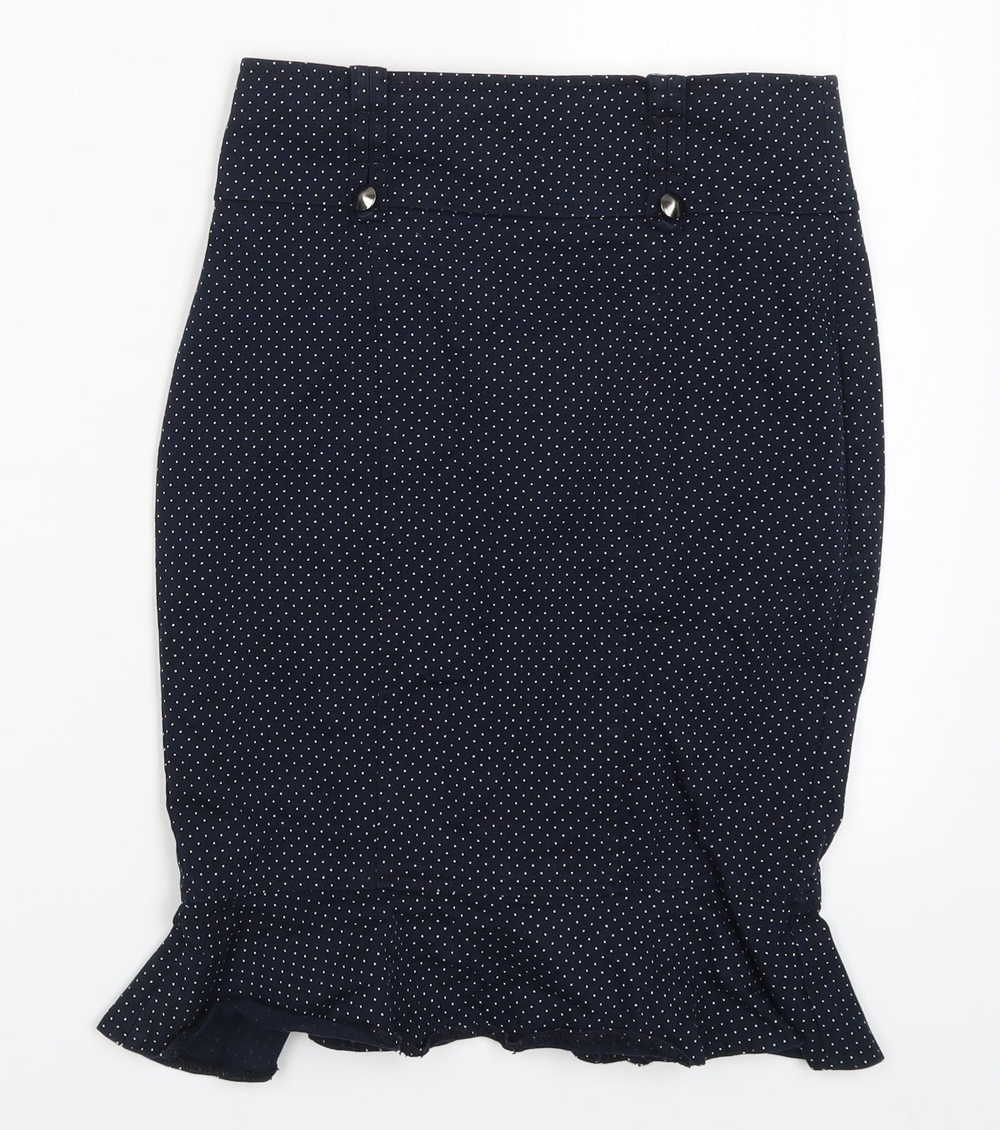 River Island Womens Blue Polka Dot  Straight & Pencil Skirt Size 8